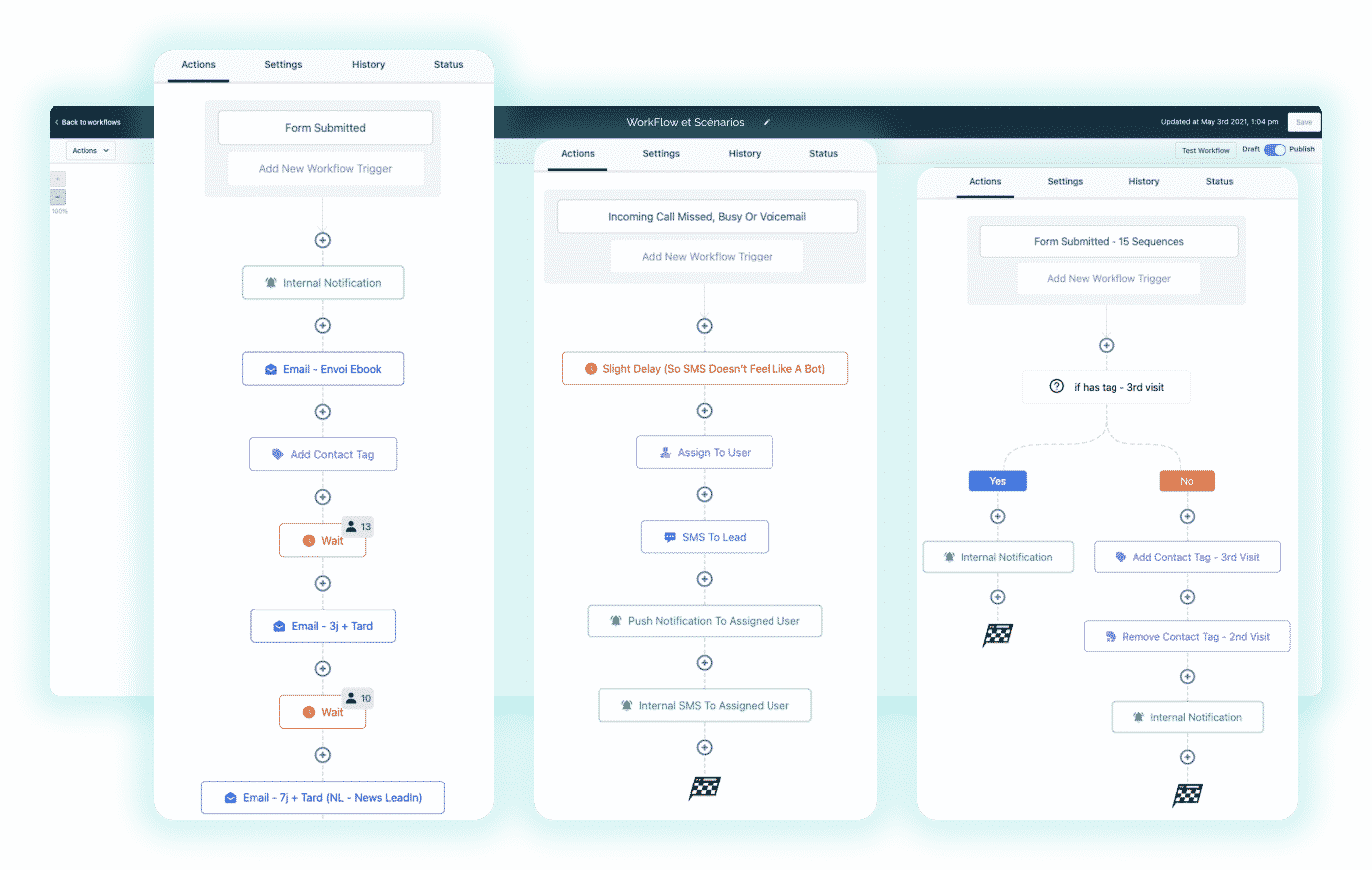 Fonctionnalités d'automatisation/workflows Octaumate